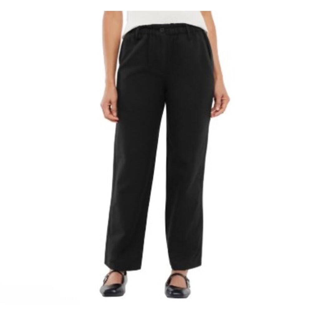 Gap Pants Womens Large Black Easy Twill High Rise Classic Lyocell Work Travel